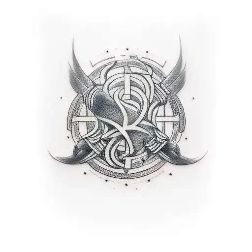 Tatoo All Hand Nordik Odin Crows Runes