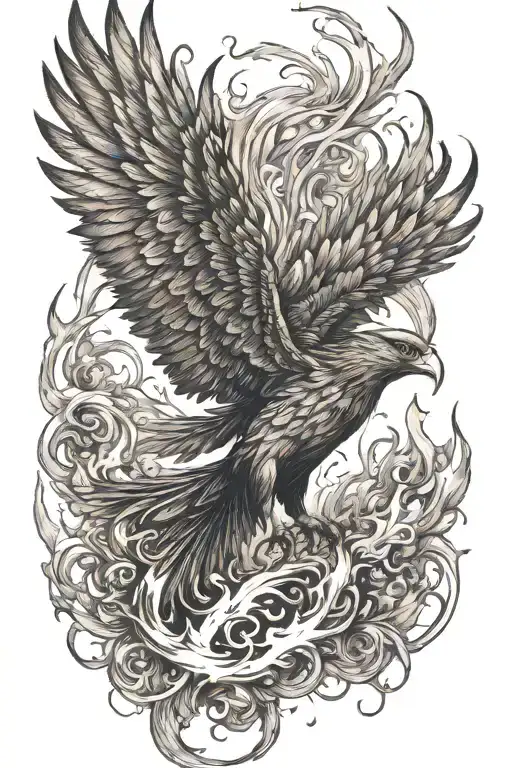 Phoenix Rising Out Of Fire