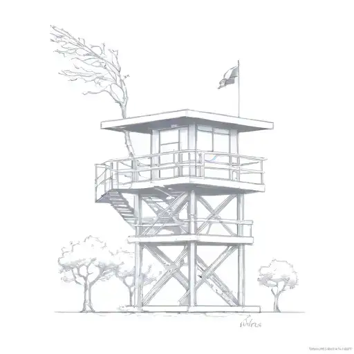 Los Angeles Lifeguard Tower In A Tree Branch