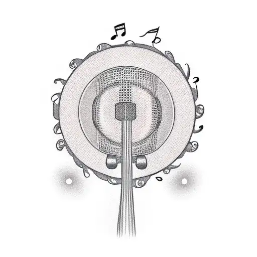 A Microphone And Music Notes Forming A Tree