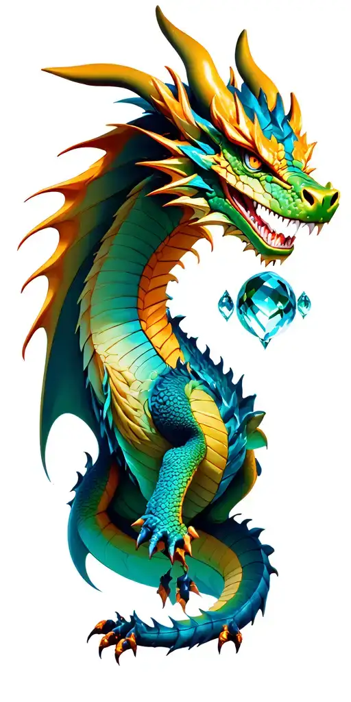 Realistic Dragon From Dragon Ball With The Cristal Balls