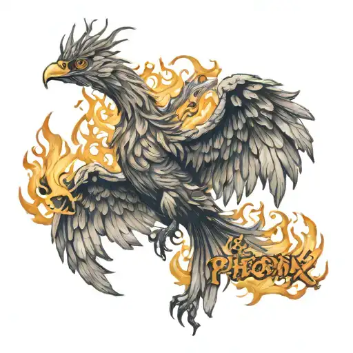 Phoenix Rising From Ashes With The Text Fireproof