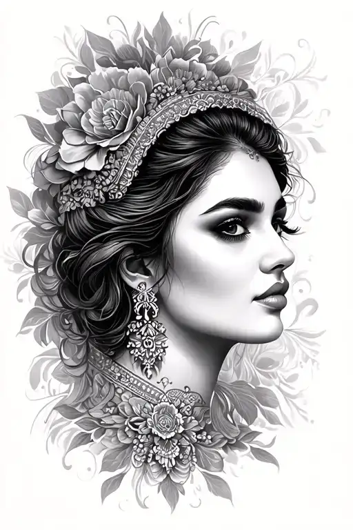Women Face Beutifull Persian Old Designs Inspired