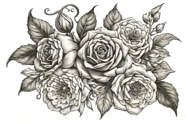 February And August Birth Flowers Intertwined