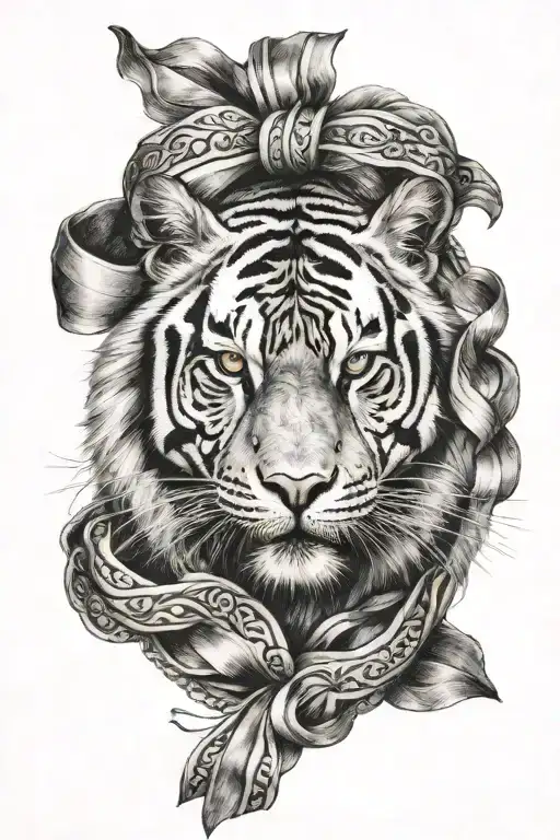 Tiger With Ribbon