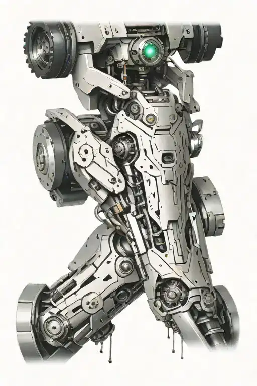 Forearm Tattoo Combining Robotics And Ripped Skin