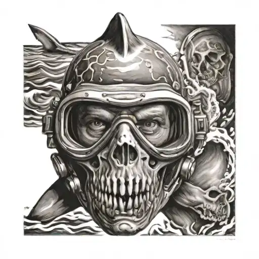 Shark Swimming Skull Diving Mask