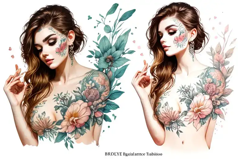 Sexy Woman Adding Body Art