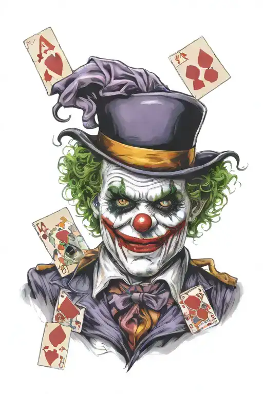 Jocker And Cards Make Color