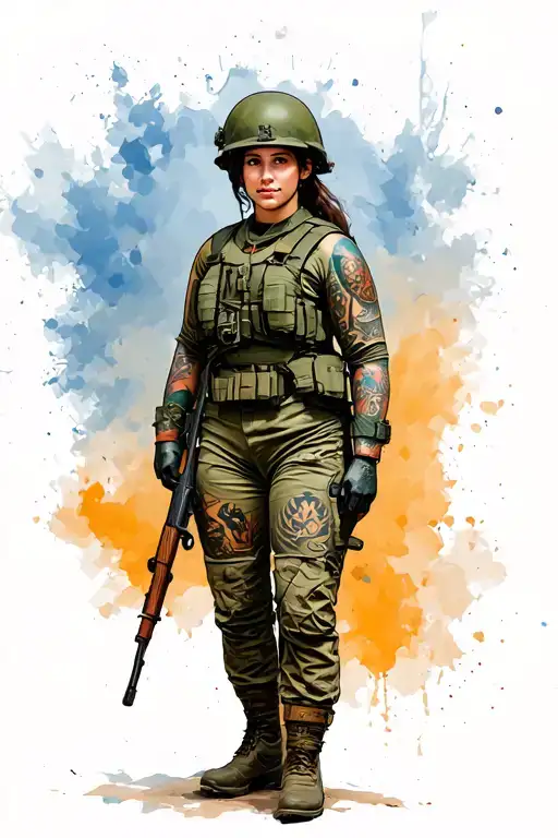 Woman Soldier Standing