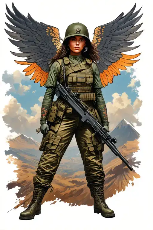Woman Soldier Standing Fantasy Book