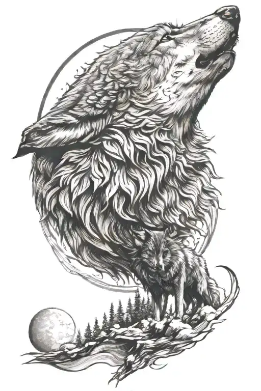 Wolf Howling At The Moon