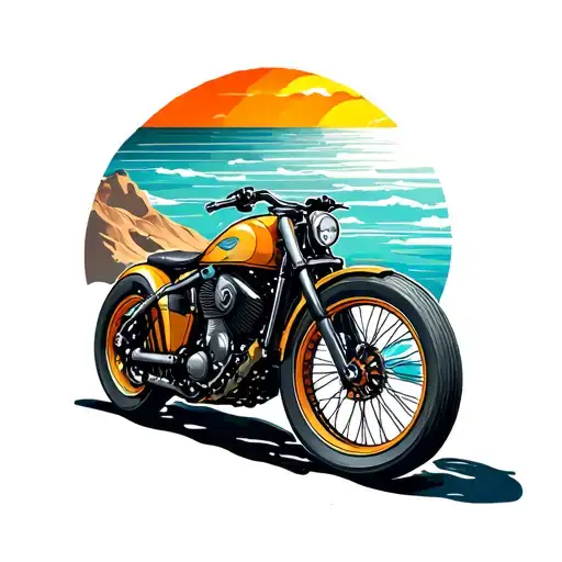 Mounten Bike And Sun