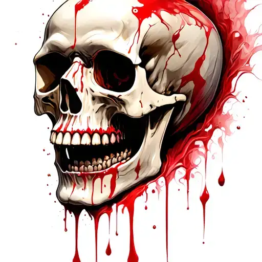 Skull Crying Blood Tears