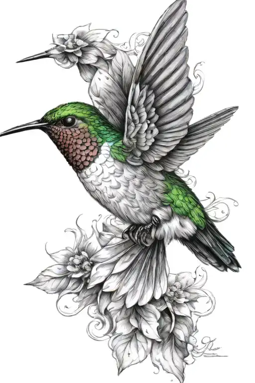 Masculine Hummingbird Flying