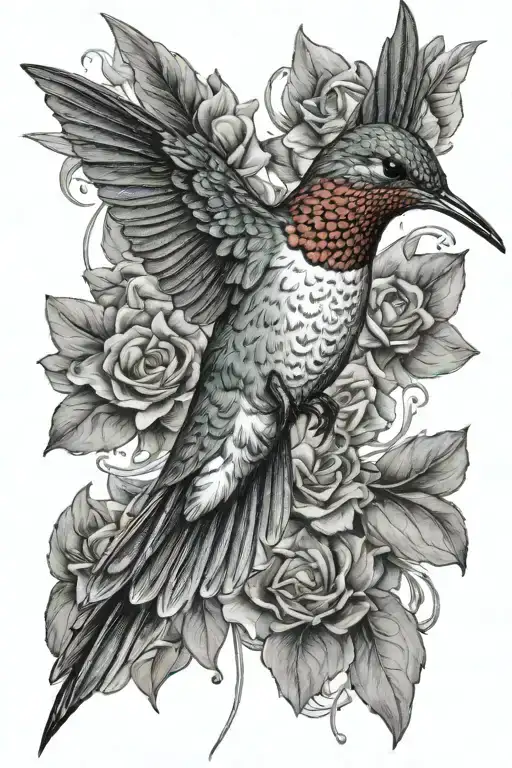 Masculine Hummingbird Flying