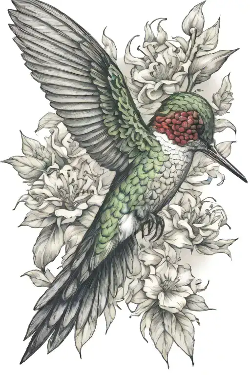 Masculine Hummingbird Flying