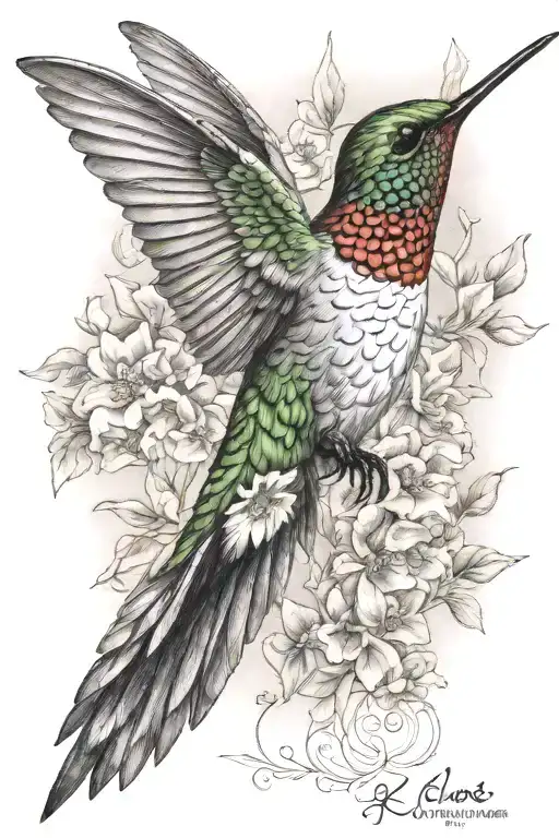 Masculine Hummingbird Flying