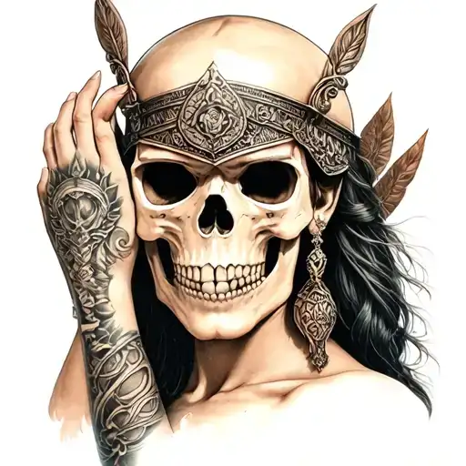 Filipino Warrior Princess Holding Skull