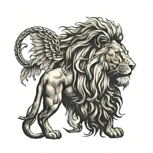 Lion With Jesus Silhouette