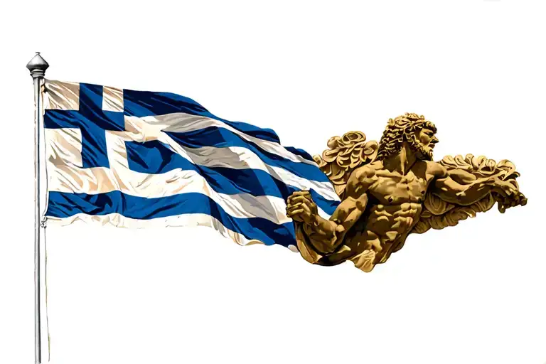 Greek Flag Flying