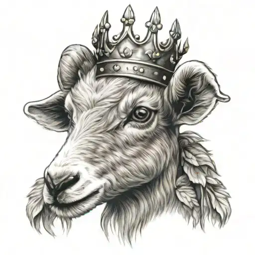 Baby Goat With Crown Hanging