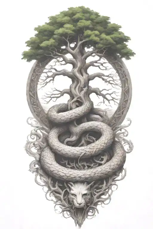 Yggdrasil With Jormungandr