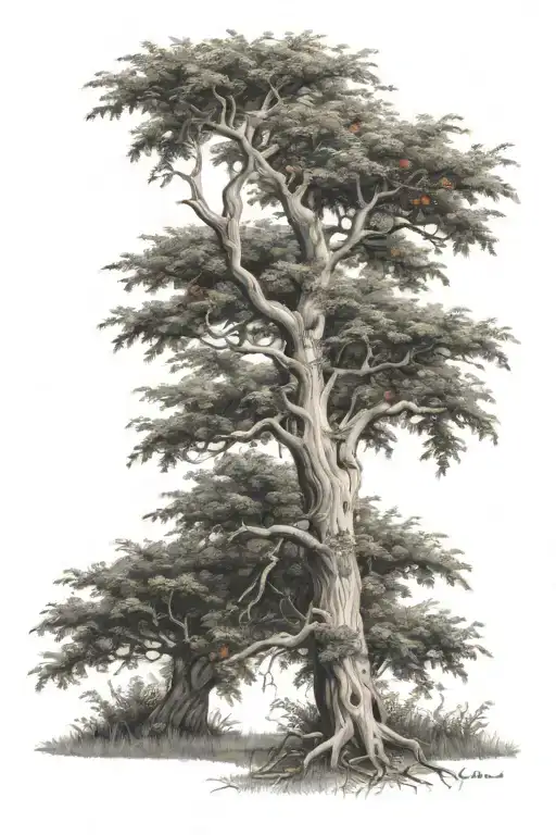 Ash Tree The Left Side Of The Tree Is Dead And The Right Side Is Full Of Leaves