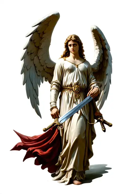 Guardian Angel Holding A Sword