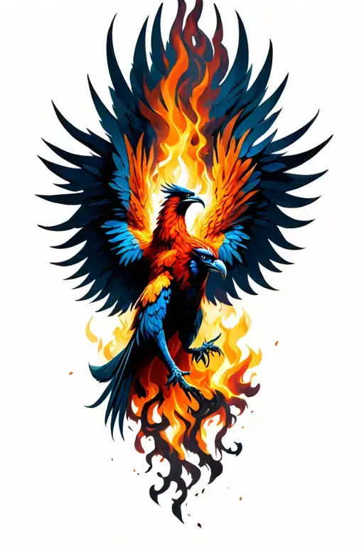 Fierceful Phoenix Rising From The Ashes Symbolizing Overcoming