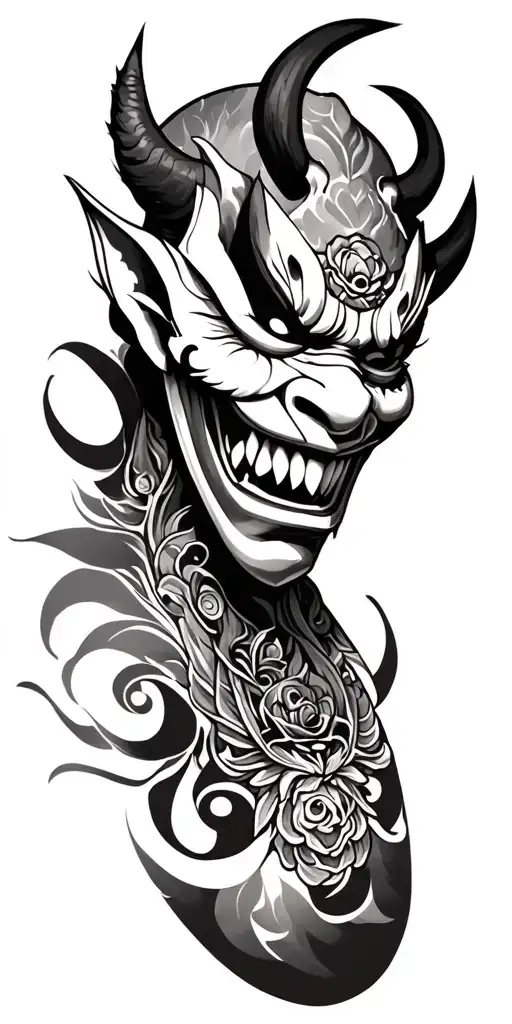Oni Hannya Mask Sleeve