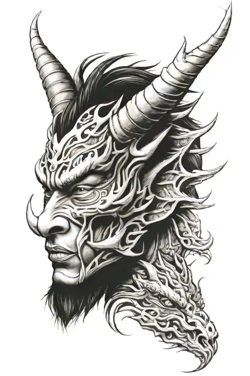 Dragon Head And Oni Mask