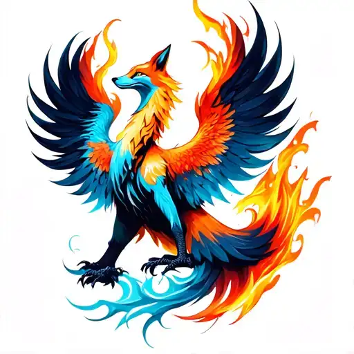 Fire Phoenix And Nine Tailed Fox