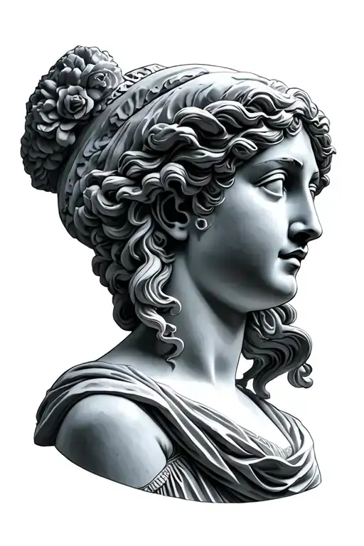 Marble Bust Of Greek Goddess Sappho