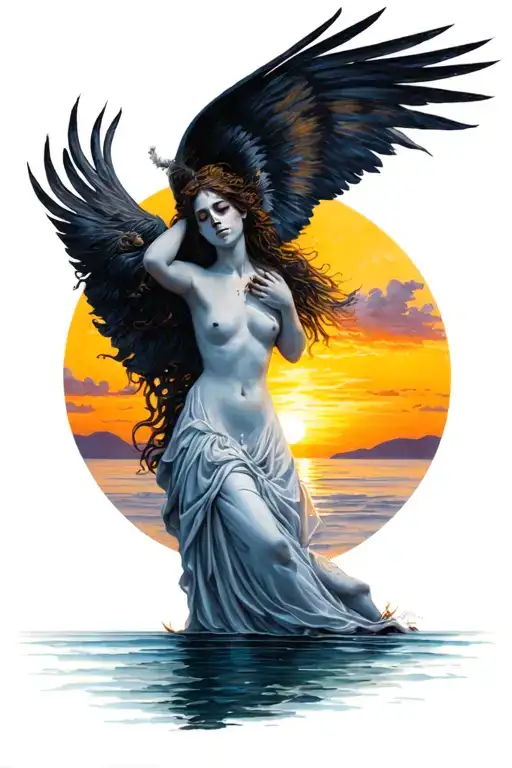 The Death At Sunset For Sappho Painting By Miguel Carbonell Selva