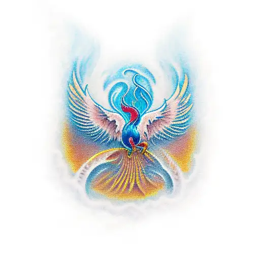 Phoenix In The Beach With Waves