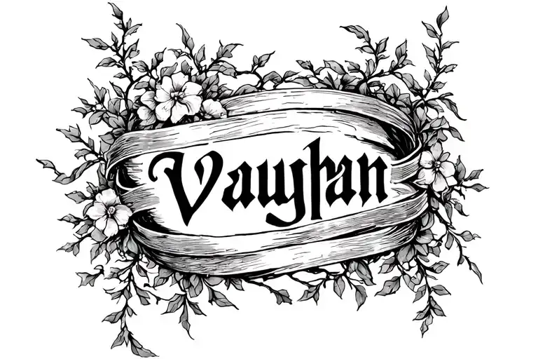 Last Name Vaughan With Vines Wrapped
