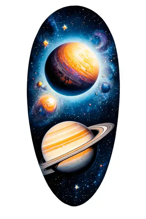 Planets And Galaxy Filled With Stars