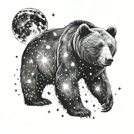 Bear With Constellation Behind It