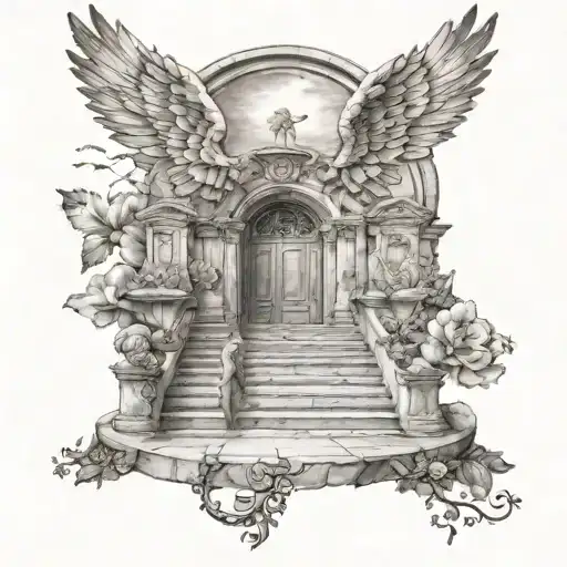 Heaven With Stairs Angel Wings Death Dates