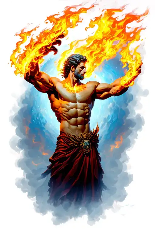 Prometheus With Fire Flames