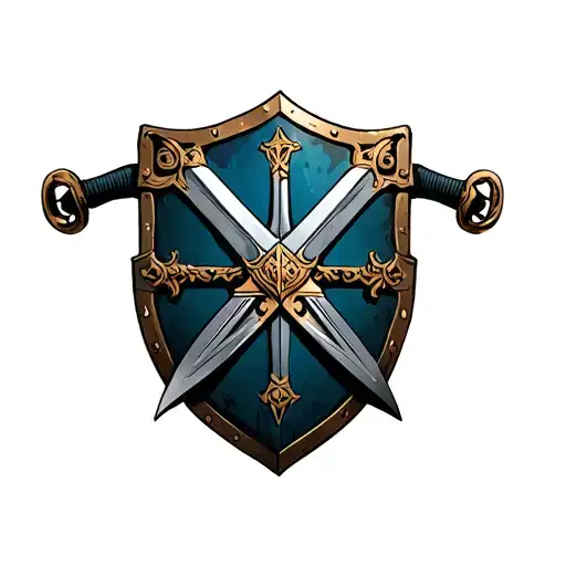 Crusader Shield With Intricate Sword