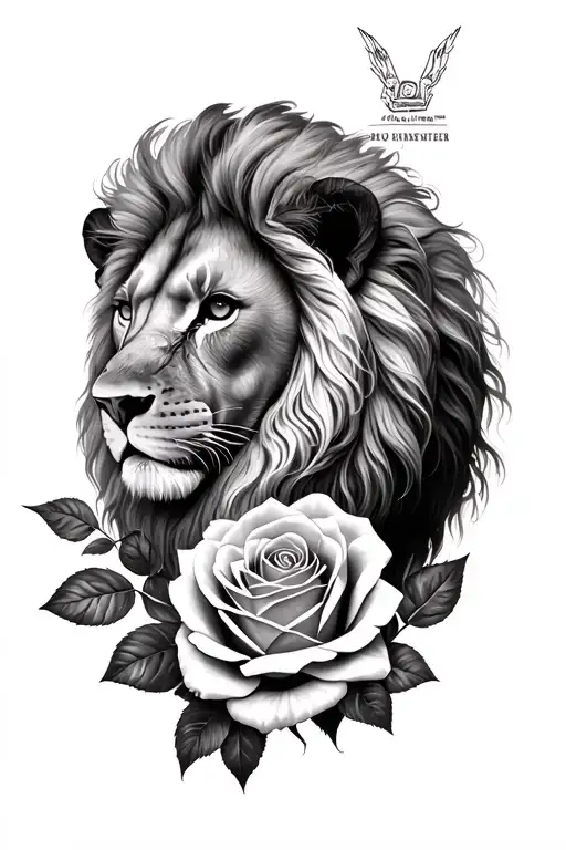Lion Et Rose Surrounded