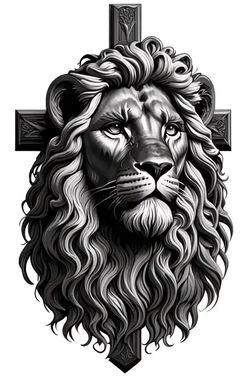 Cross Lion Jesus Christ