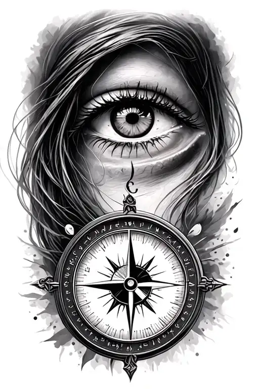 Compass And Womans Eye