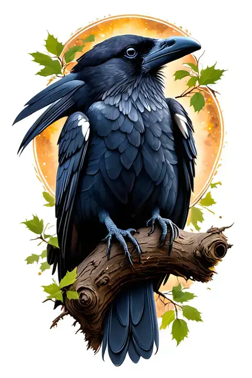 Raven In Tree
