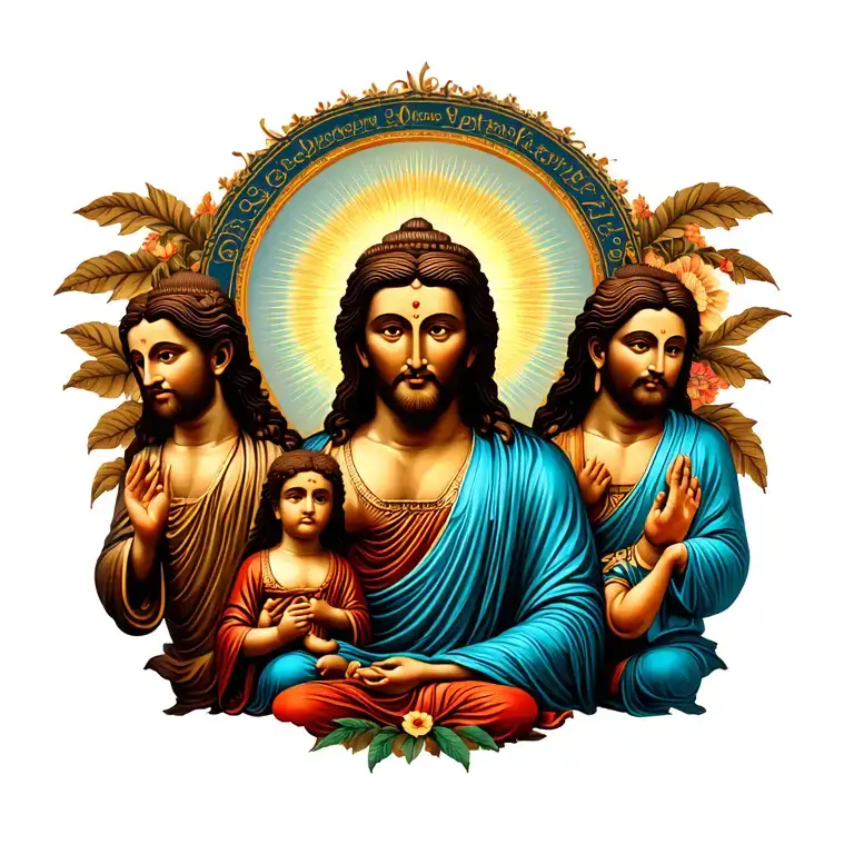 Jesus Buddha And Family