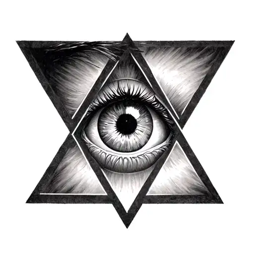 Eyeball In A Triangle Outline Intertwined
