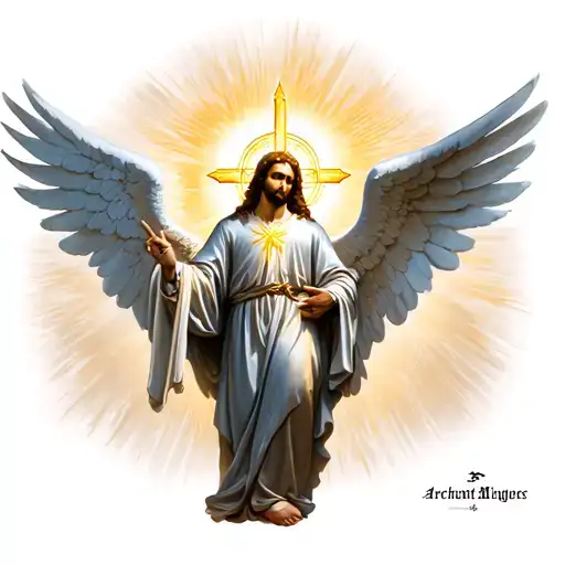 Archangel Miguel With Star Of Christianity