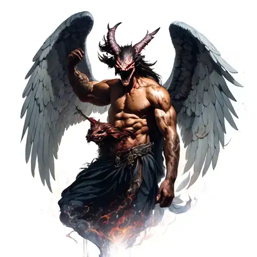 Archangel Miguel Killing Demon